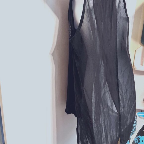 Moon Collection Los Angeles-Women's Black Tank Top-Skulls-Beads-Sheer open Back - Picture 8 of 11